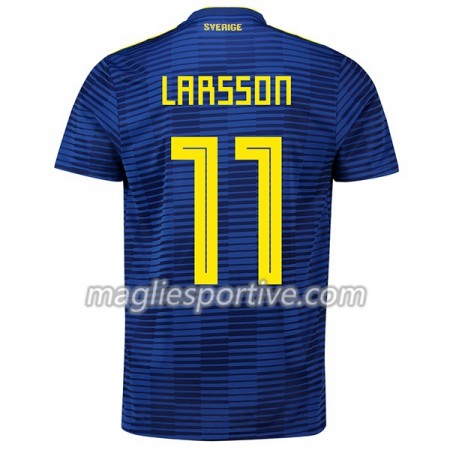 Completo Calcio Svezia Larsson 11 Divisa Trasferta Mondiali 2018